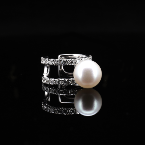 Diamond Pearl Ear Cuff  - 1