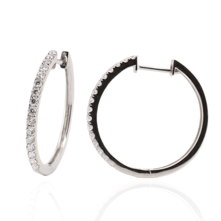 Diamond Hoop Earrings  - 1