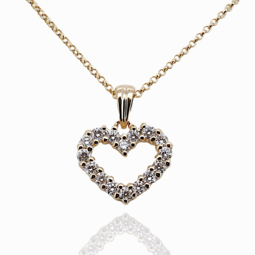 Heart shaped Diamond Necklace  - 2