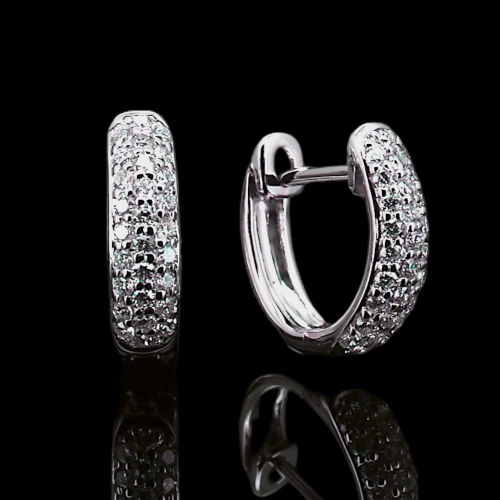 Diamond Hoop Earrings  - 1