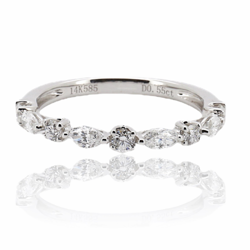 Marquise+Round Shape Diamond Band  - 1