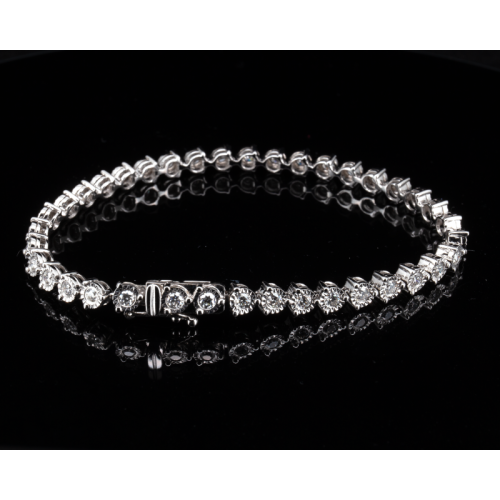 Diamond Illusion Setting Tennis Bracelet  - 1