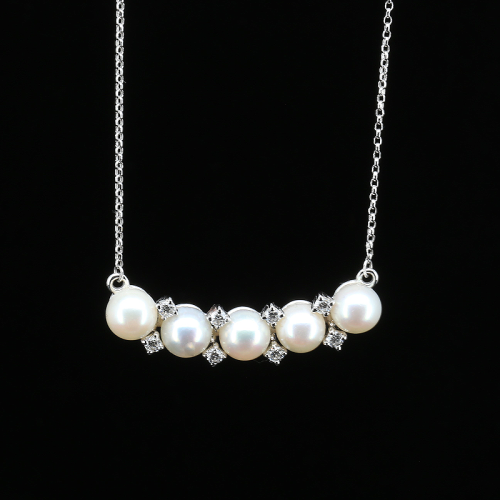 Pearl Diamond Necklace  - 1