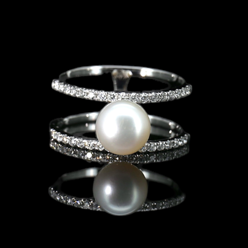 Pearl Diamond Ring  - 1