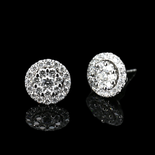 Floral Jacket Diamond Earrings  - 1