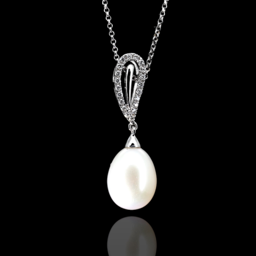 Diamond Pearl Necklace  - 1