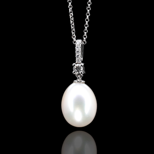 Diamond Pearl Necklace  - 1