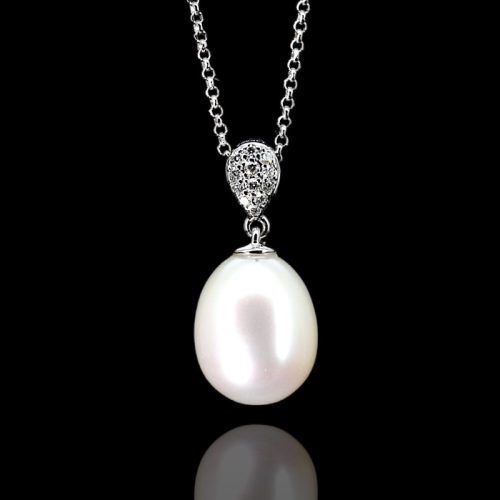 Diamond Pearl Necklace  - 1