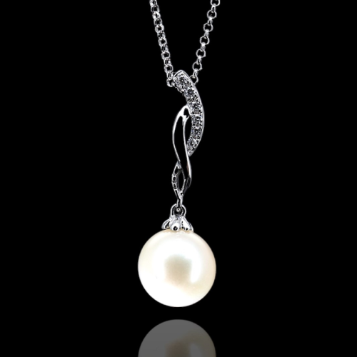 Diamond Pearl Necklace  - 1