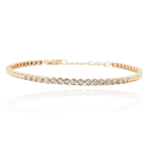 Bezel Set Diamond Bracelet  - 1