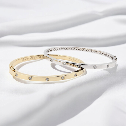 Inlay 7 Diamonds Bangle  - 1