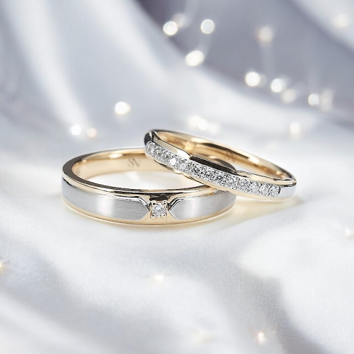 14KW/Y Gold Wedding Set  - 1