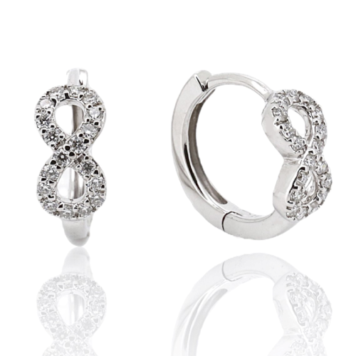 Diamond Infinity Sign Hoop Earrings  - 1